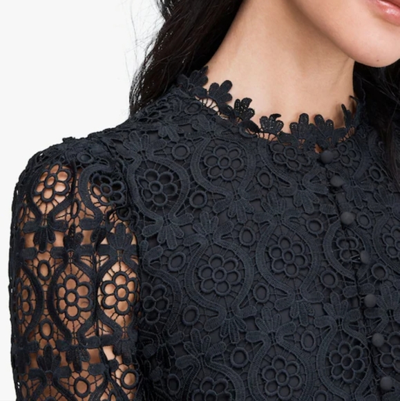 NWT kate spade Black Scallop Lace Mini Dress - Picture 4 of 13